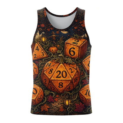 Halloween Dice AOP T-Shirt - Spooky Pumpkin RPG Streetwear