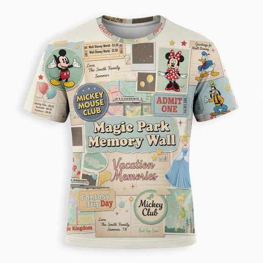 Vacation Memories AOP Apparel - Classic Mouse Park Collage