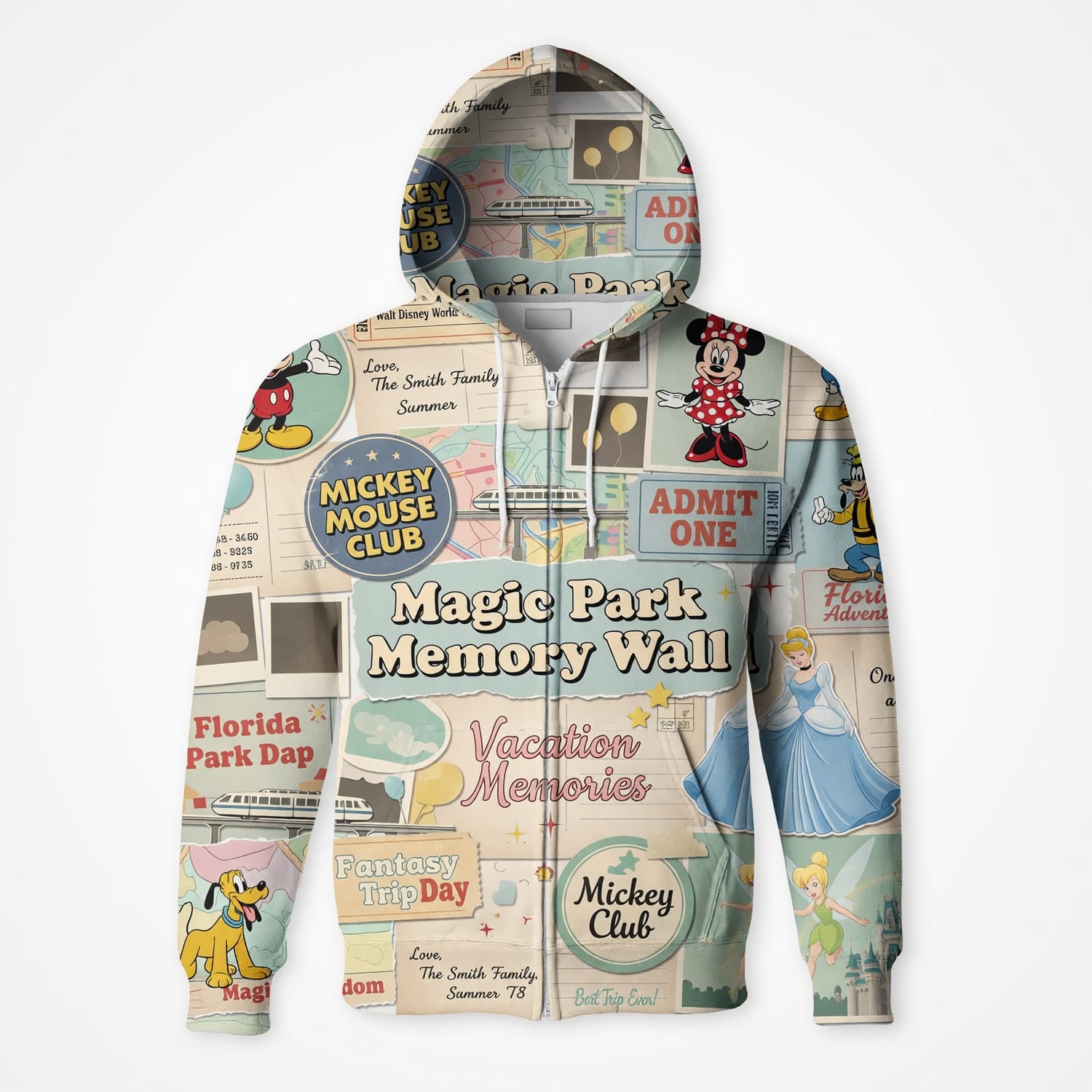 Vacation Memories AOP Apparel - Classic Mouse Park Collage