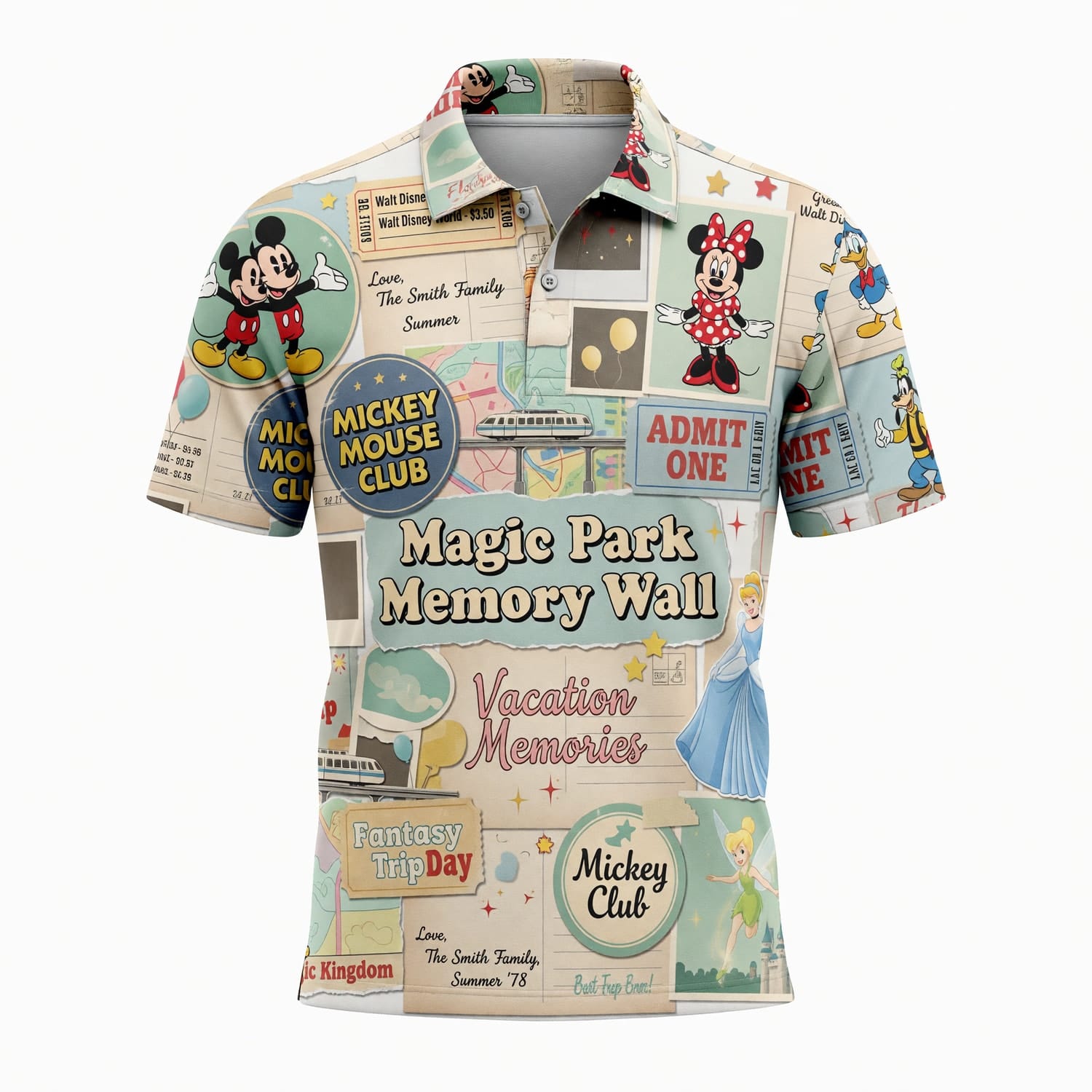 Vacation Memories AOP Apparel - Classic Mouse Park Collage