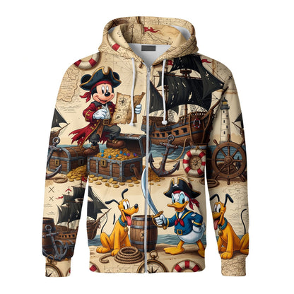 Pirate Mouse Duck AOP Apparel - Pup Treasure Map Adventure