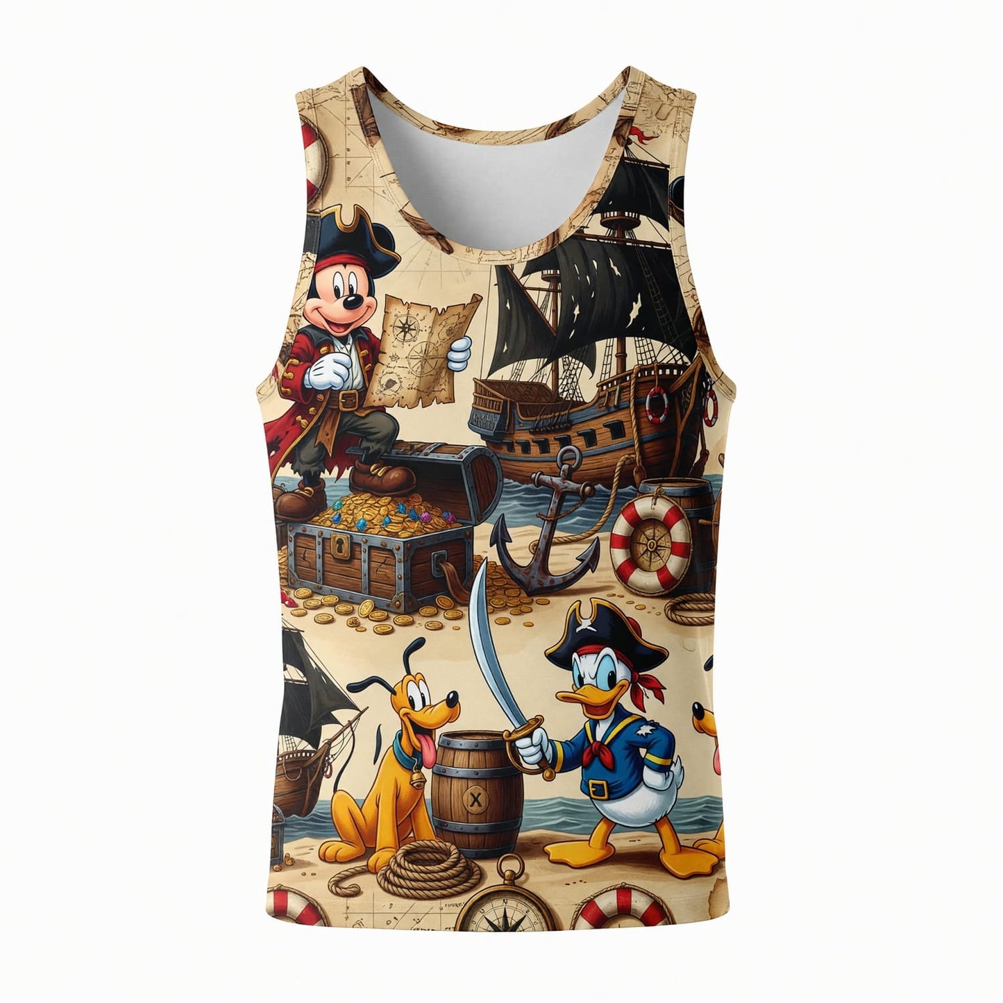 Pirate Mouse Duck AOP Apparel - Pup Treasure Map Adventure