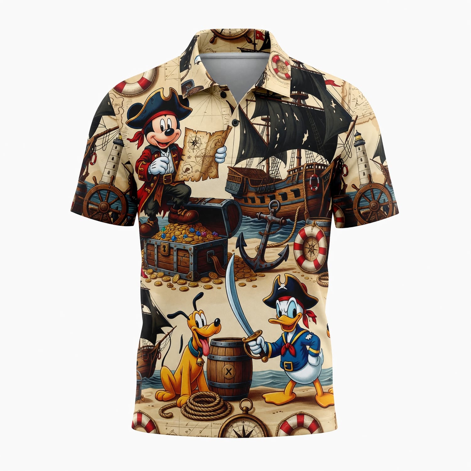 Pirate Mouse Duck AOP Apparel - Pup Treasure Map Adventure