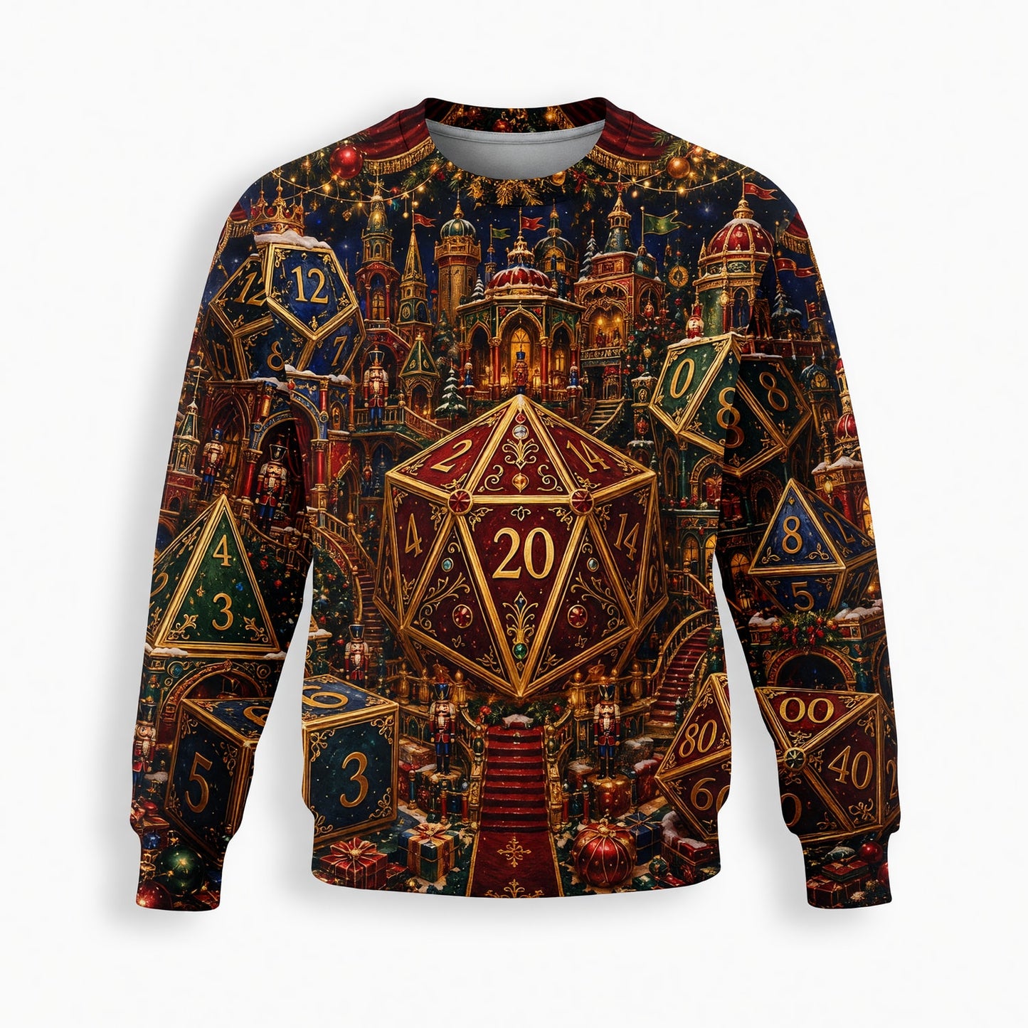 Christmas Dice Village AOP T-Shirt - Fantasy Holiday Streetwear