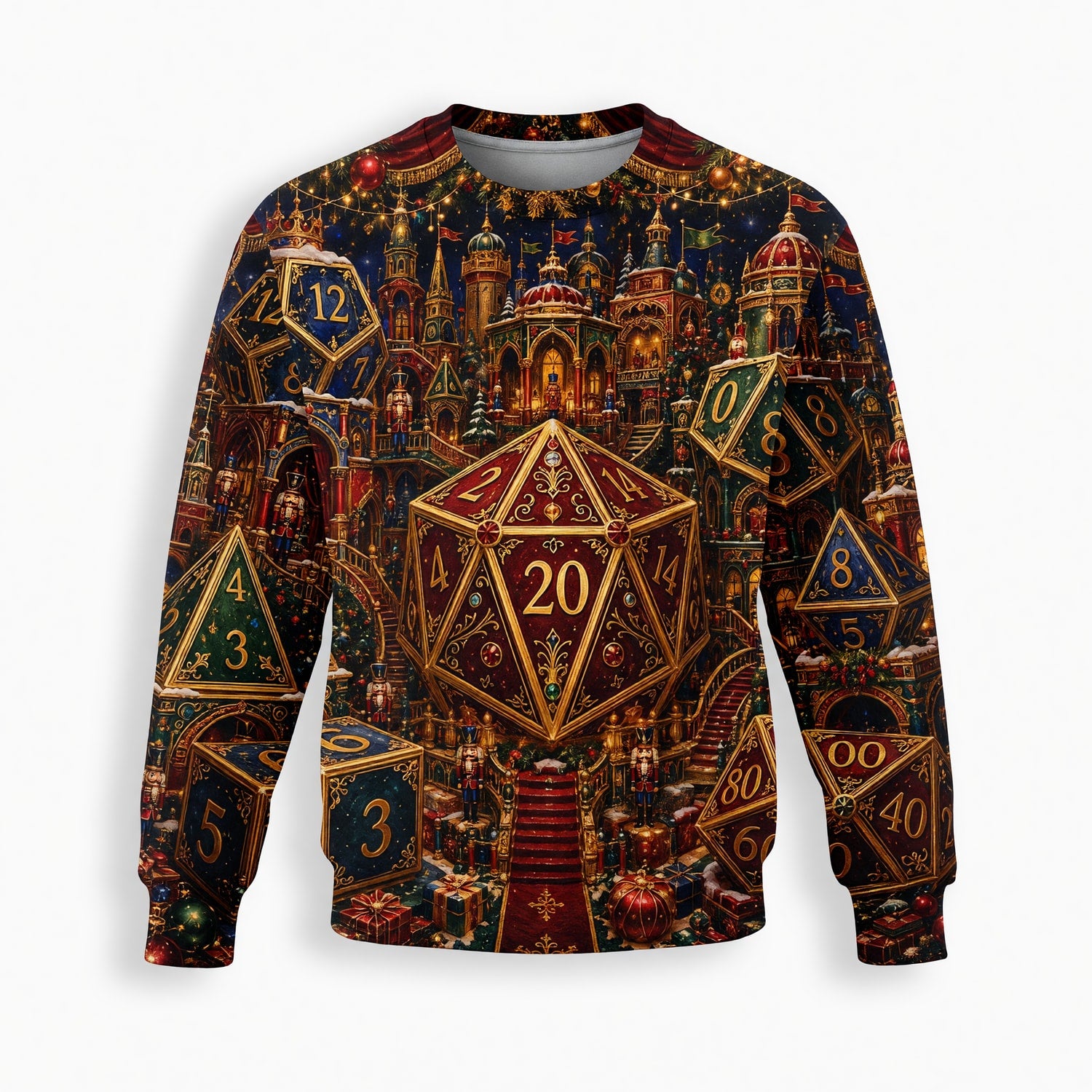 Christmas Dice Village AOP T-Shirt - Fantasy Holiday Streetwear