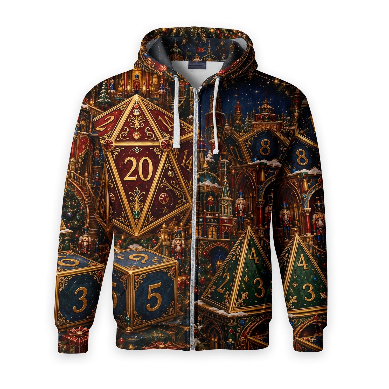 Christmas Dice Village AOP T-Shirt - Fantasy Holiday Streetwear