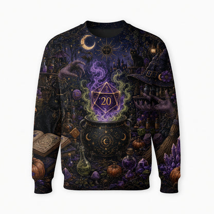 Witch D20 Cauldron AOP T-Shirt - Fantasy RPG Streetwear