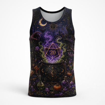 Witch D20 Cauldron AOP T-Shirt - Fantasy RPG Streetwear