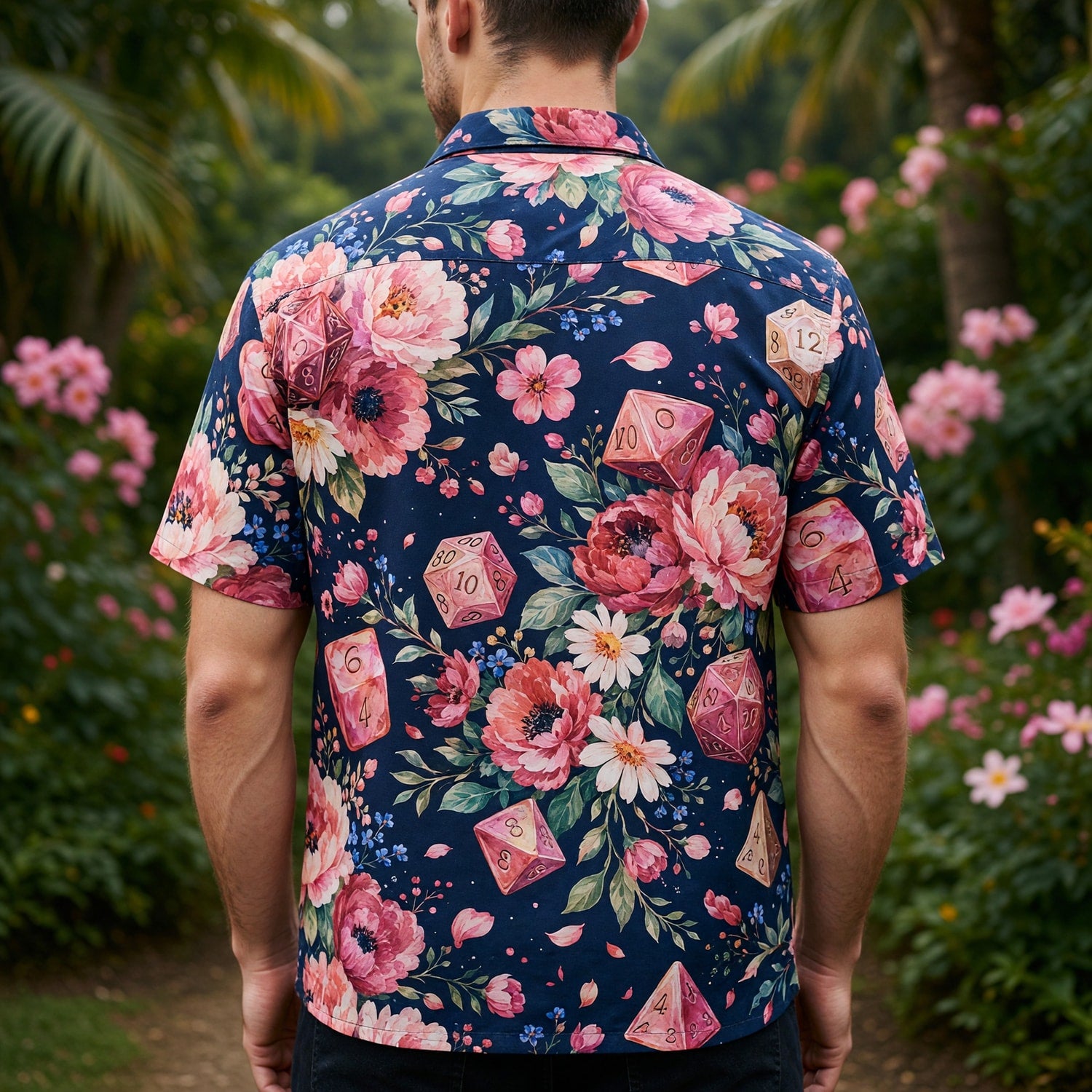 Dice Floral Hawaiian Shirt - RPG Gaming Apparel