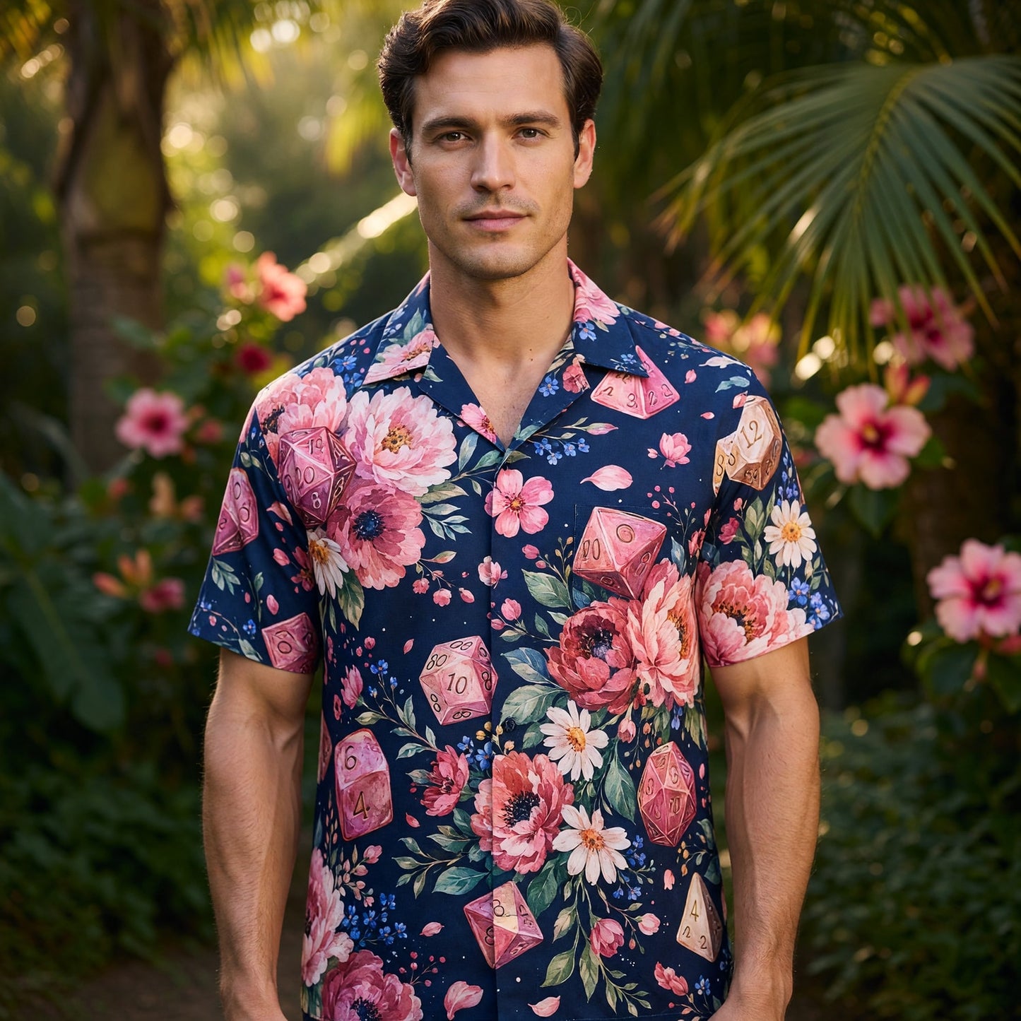 Dice Floral Hawaiian Shirt - RPG Gaming Apparel