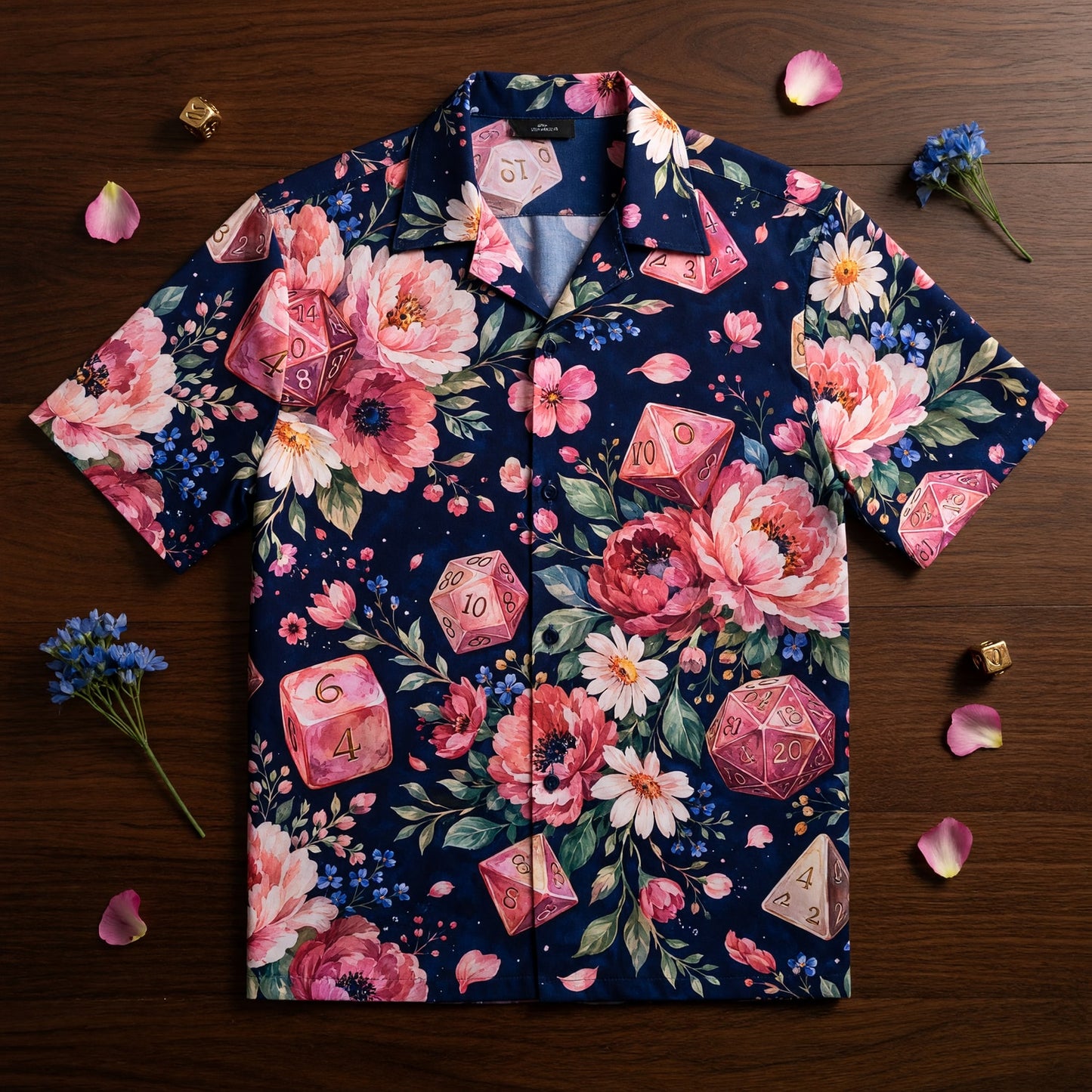 Dice Floral Hawaiian Shirt - RPG Gaming Apparel