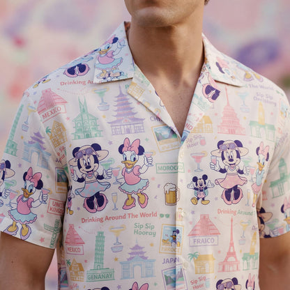 World Park Drinking Around The World Hawaiian Shirt - Girls Trip Pattern