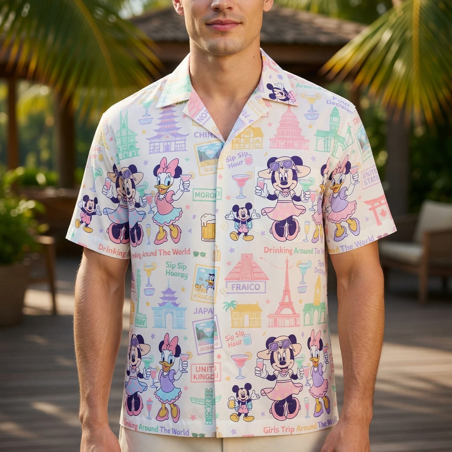 World Park Drinking Around The World Hawaiian Shirt - Girls Trip Pattern