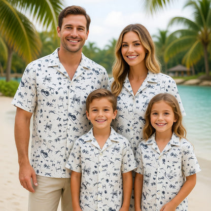 Galactic Spaceship Hawaiian Shirt - Galactic Fleet Pattern Apparel