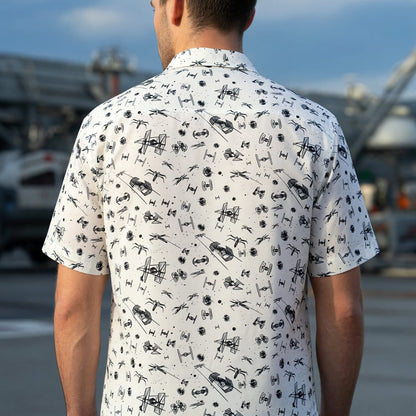 Galactic Spaceship Hawaiian Shirt - Galactic Fleet Pattern Apparel