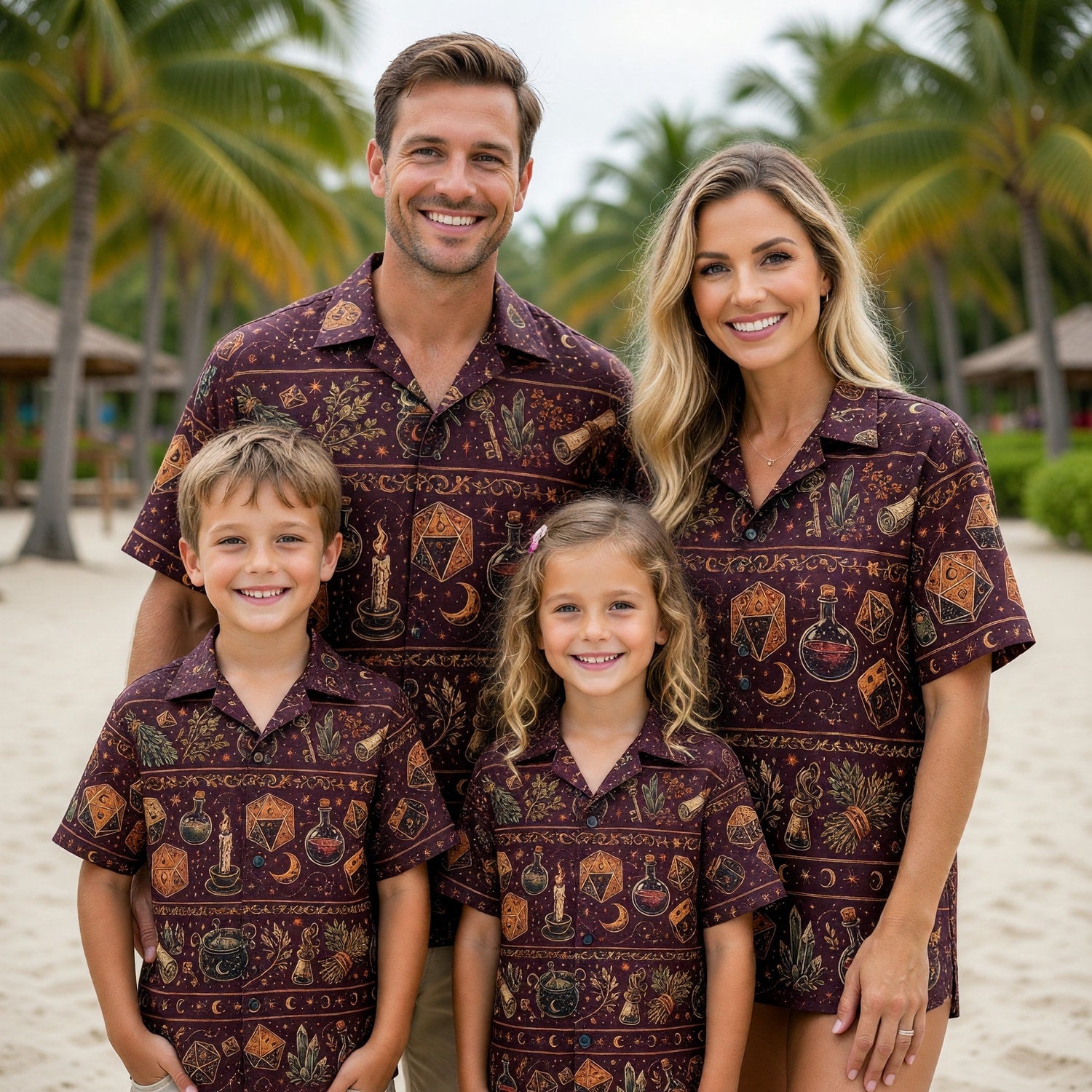 Mystic Dice Hawaiian Shirt - Witchy Fantasy Potion Pattern