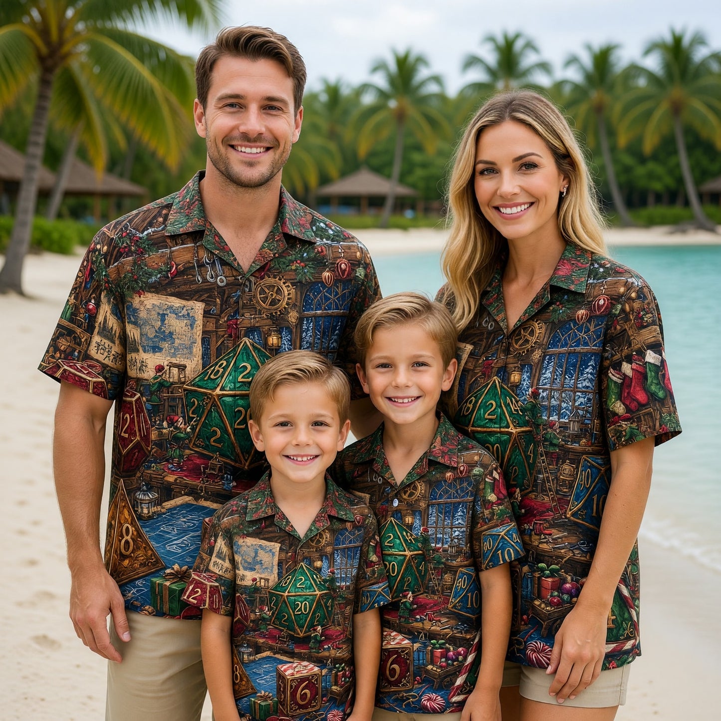 Christmas Dice Hawaiian Shirt - Fantasy Holiday Apparel