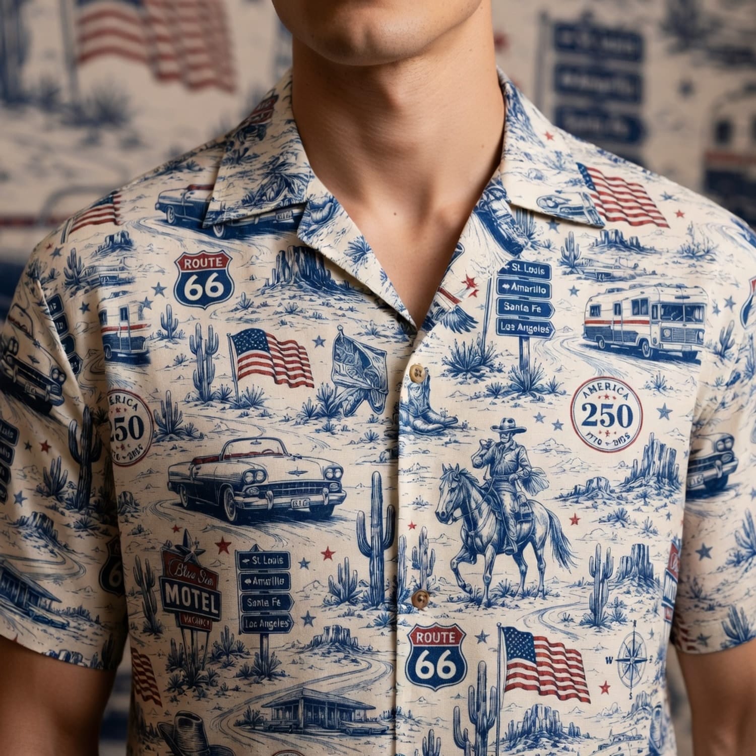 America 250 Classic Road Trip 1776-2026 Vintage Premium Hawaiian Shirt - HW1DOC1001