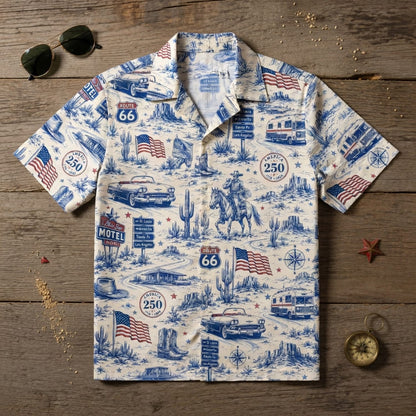 America 250 Classic Road Trip 1776-2026 Vintage Premium Hawaiian Shirt - HW1DOC1001