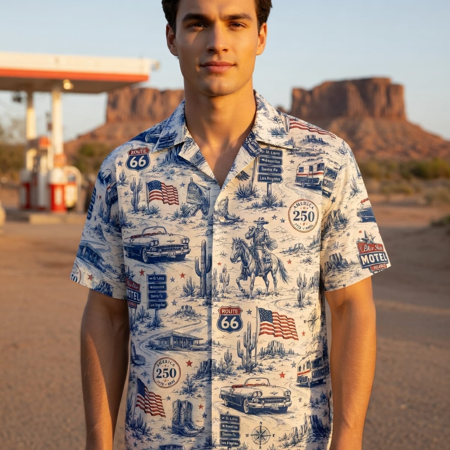 America 250 Classic Road Trip 1776-2026 Vintage Premium Hawaiian Shirt - HW1DOC1001