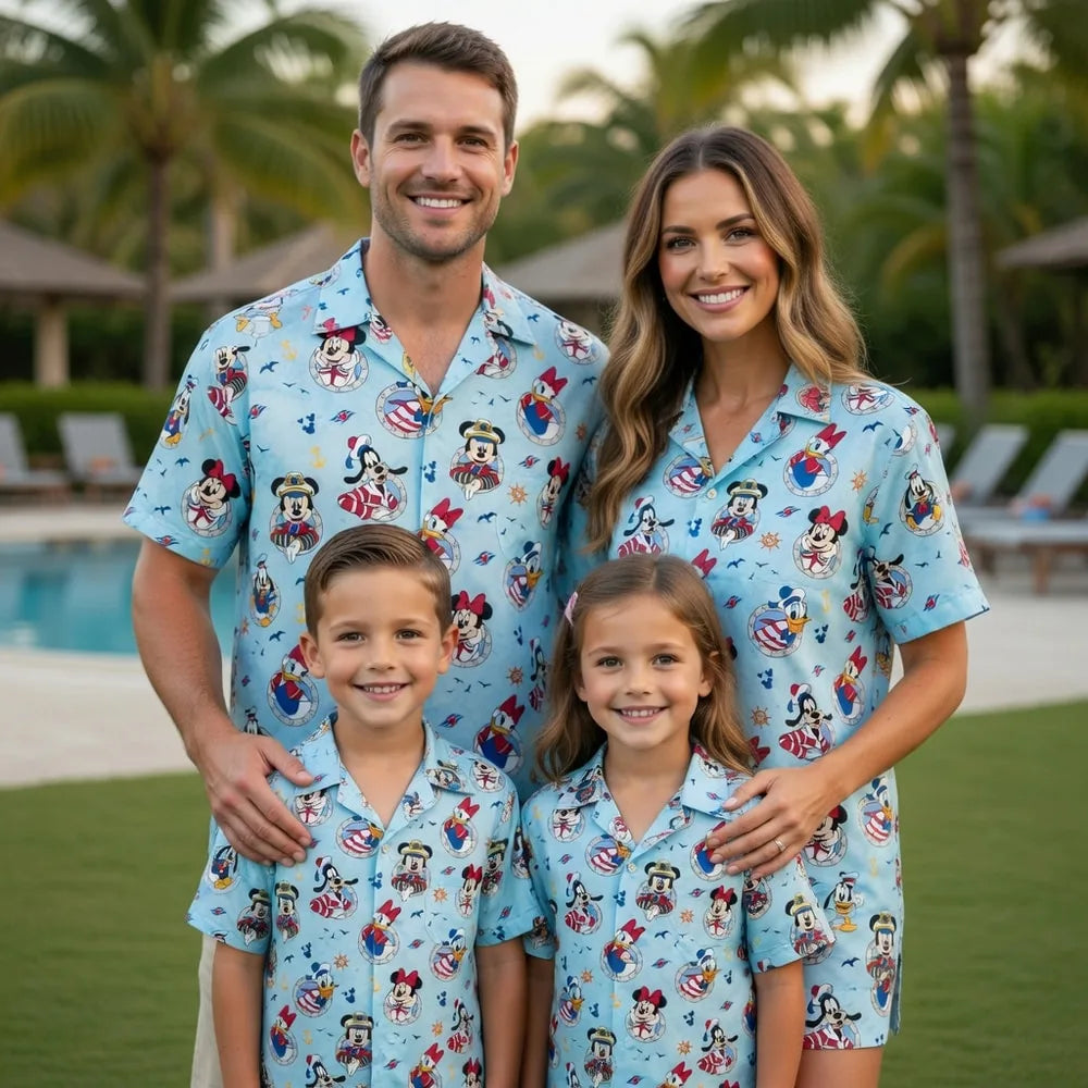 Cruise Vacation Mouse Duck Lady Duck Silly Dog Hawaiian Shirt