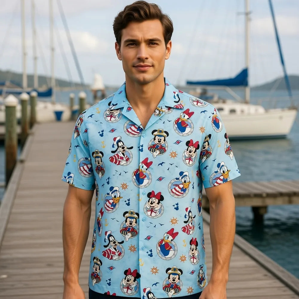 Cruise Vacation Mouse Duck Lady Duck Silly Dog Hawaiian Shirt