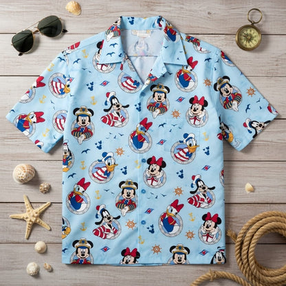 Cruise Vacation Mouse Duck Lady Duck Silly Dog Hawaiian Shirt