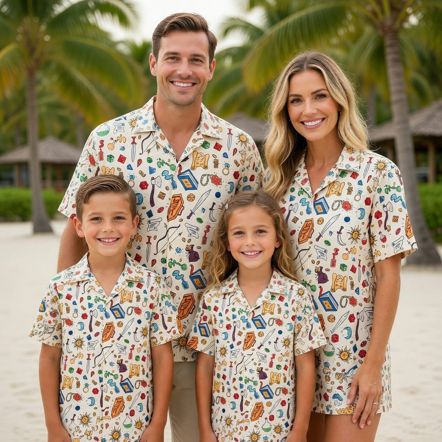 Fantasy Hawaiian Shirt - RPG Dice Tabletop Adventure Pattern