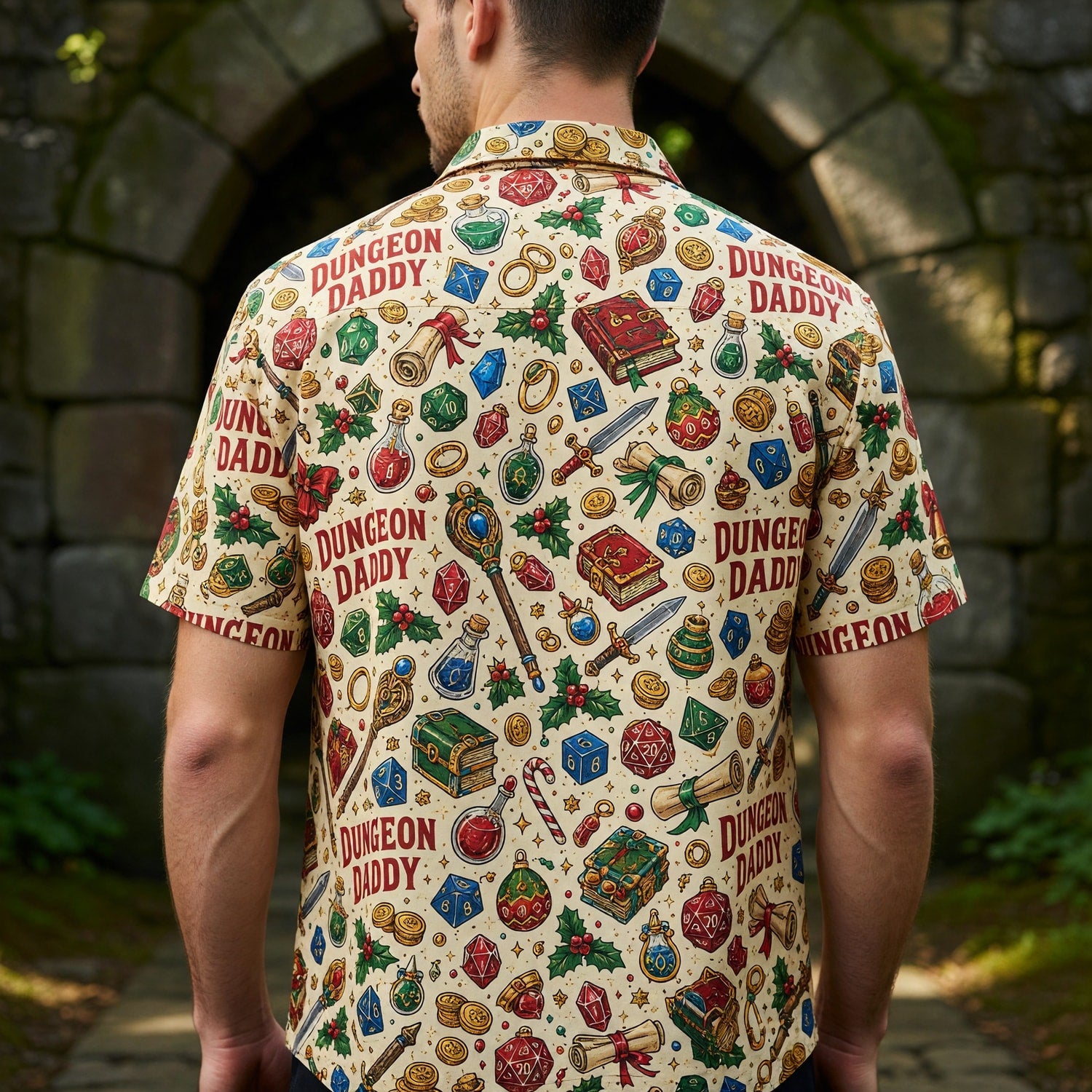 Dungeon Daddy Hawaiian Shirt - Christmas RPG Holiday Apparel