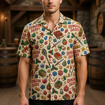 Dungeon Daddy Hawaiian Shirt - Christmas RPG Holiday Apparel