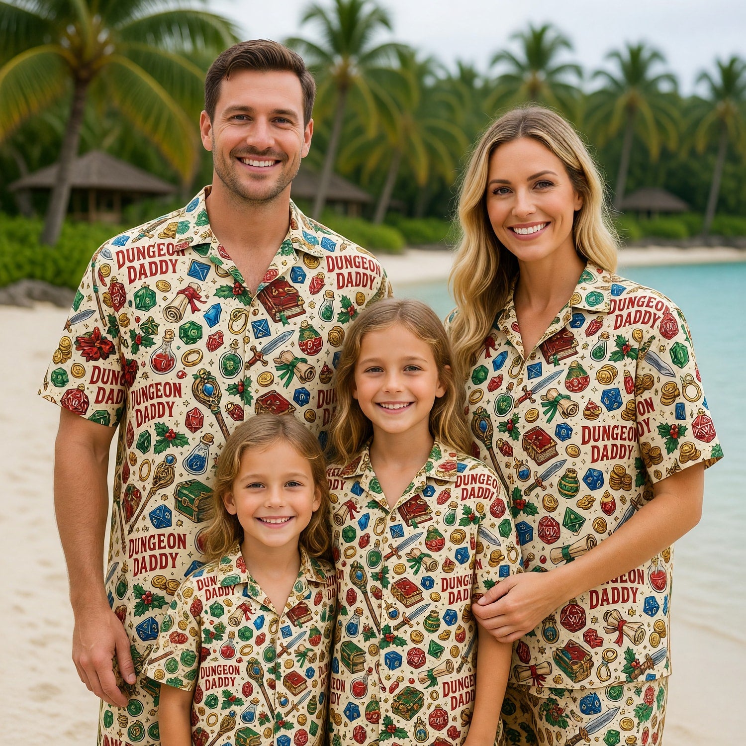 Dungeon Daddy Hawaiian Shirt - Christmas RPG Holiday Apparel