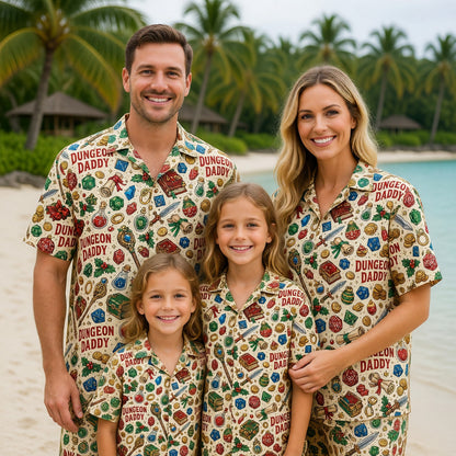 Dungeon Daddy Hawaiian Shirt - Christmas RPG Holiday Apparel