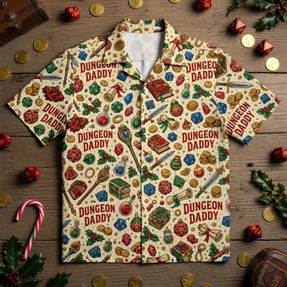 Dungeon Daddy Hawaiian Shirt - Christmas RPG Holiday Apparel