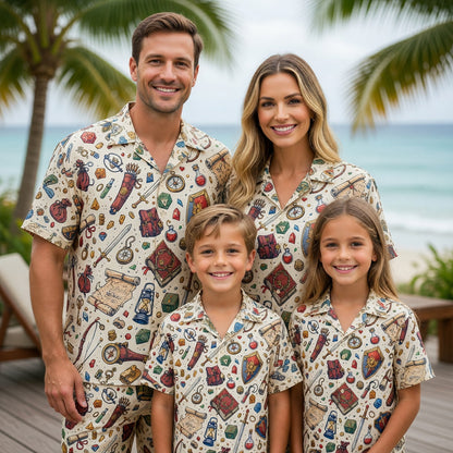 Fantasy Dungeon Hawaiian Shirt - Fantasy RPG Dice Pattern