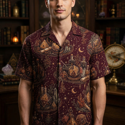 Mystic Fantasy Dice Hawaiian Shirt - Celestial Witch Alchemy