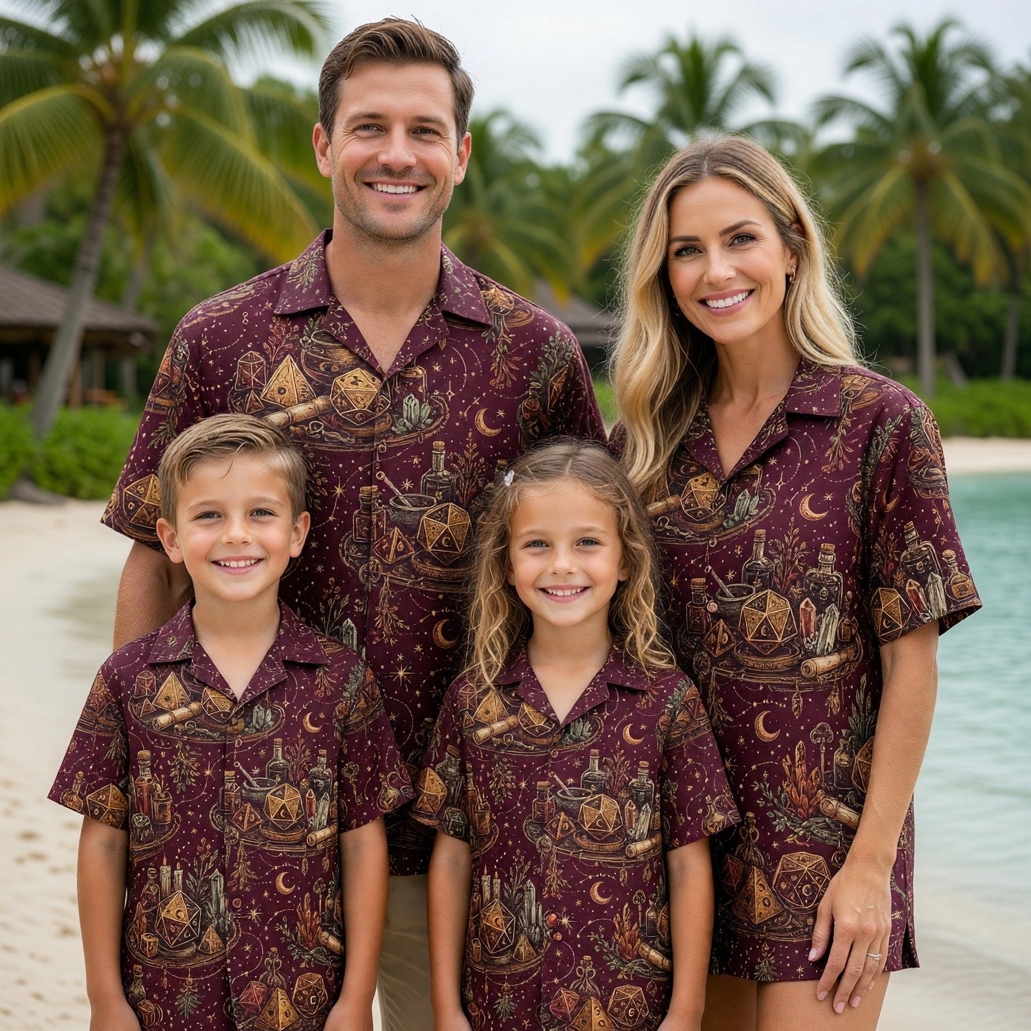 Mystic Fantasy Dice Hawaiian Shirt - Celestial Witch Alchemy