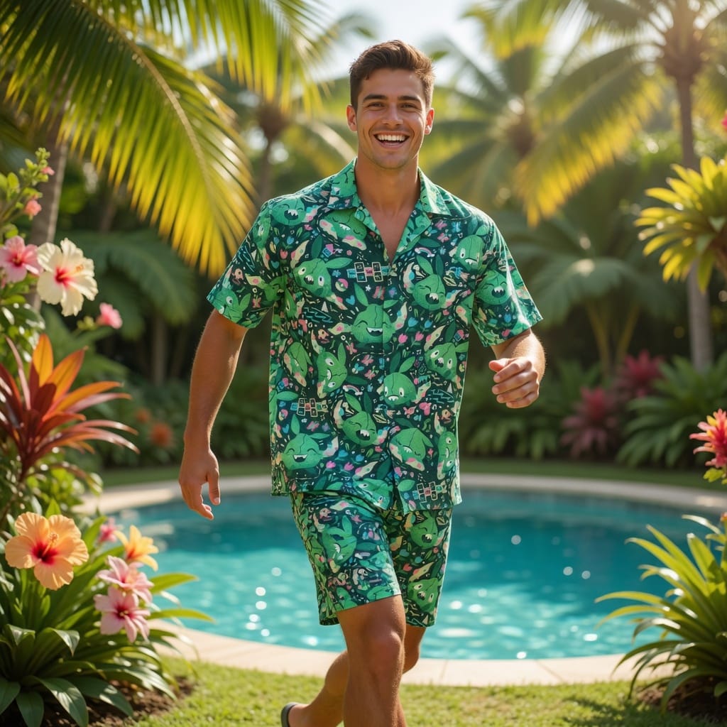 Seed Monster Premium Hawaiian Shirt - Grass Type Monster Aloha