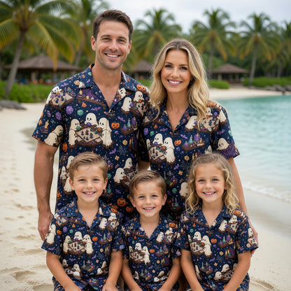 Ghost Hawaiian Shirt - Spooky Halloween RPG Gaming Apparel