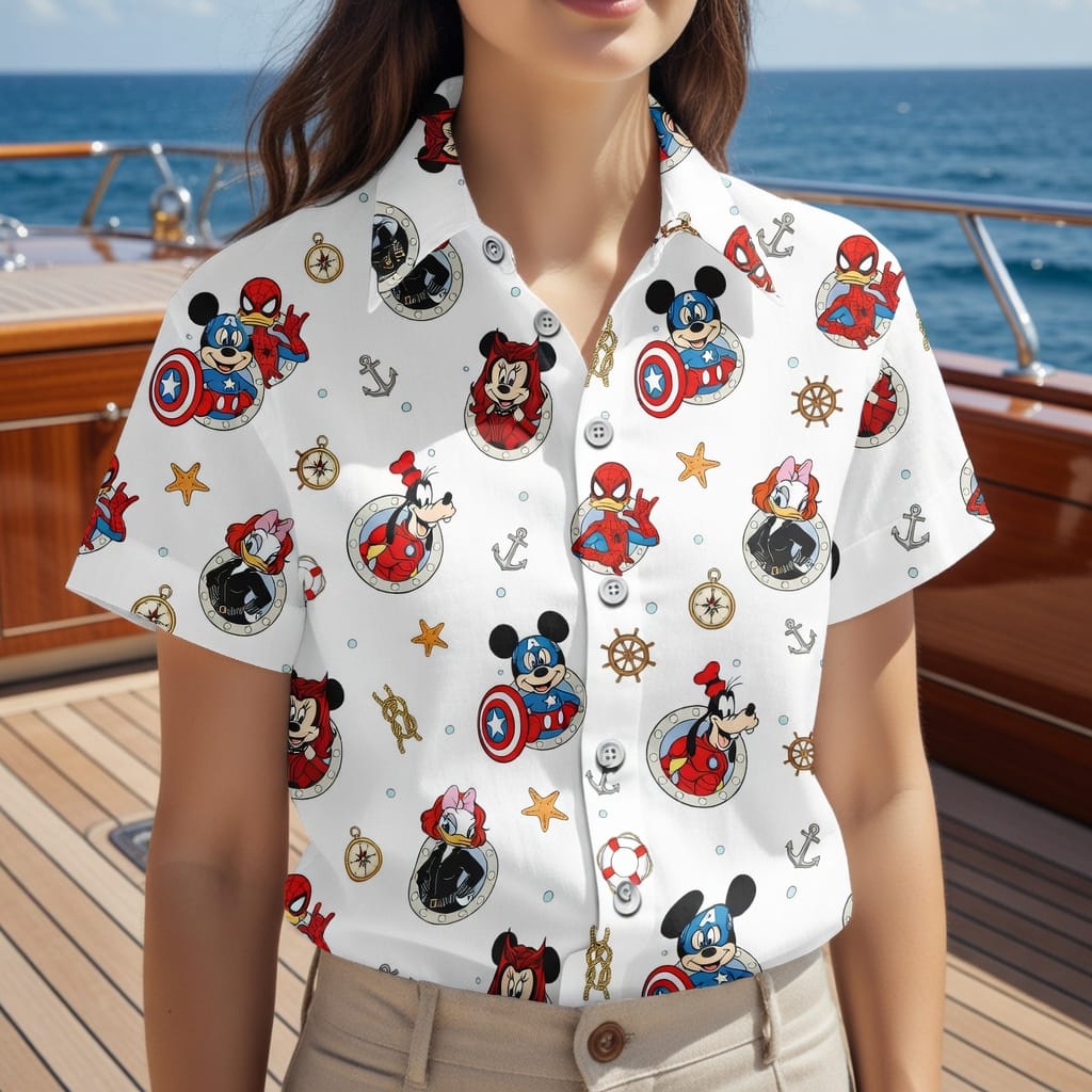 Nautical Heroes Premium Hawaiian Shirt - Mouse Shield Hero & Superhero Friends