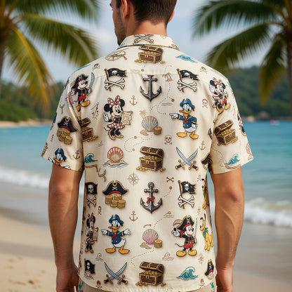 Pirate Hawaiian Shirt - Mouse Adventure Pattern
