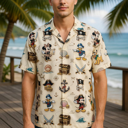 Pirate Hawaiian Shirt - Mouse Adventure Pattern
