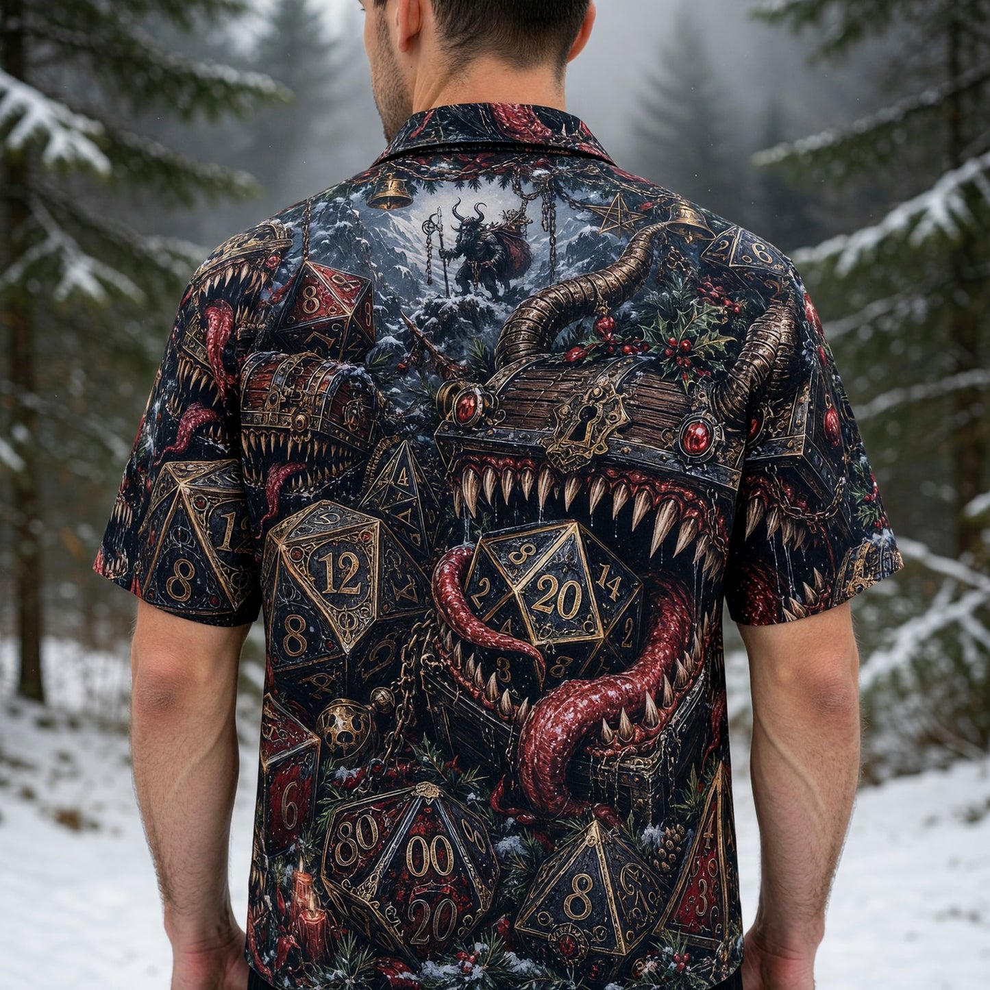 Mimic Christmas Hawaiian Shirt - Fantasy RPG Holiday Apparel
