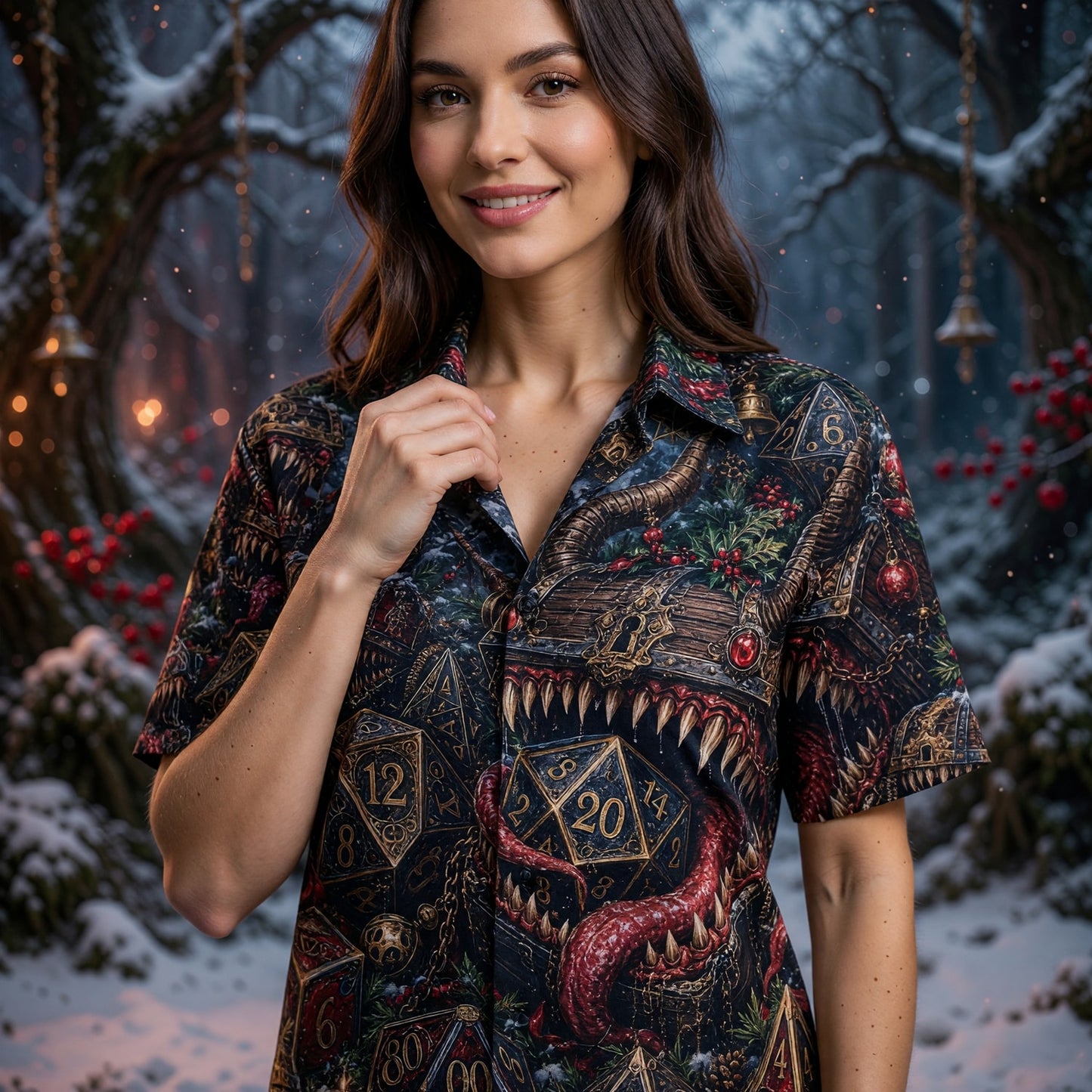 Mimic Christmas Hawaiian Shirt - Fantasy RPG Holiday Apparel