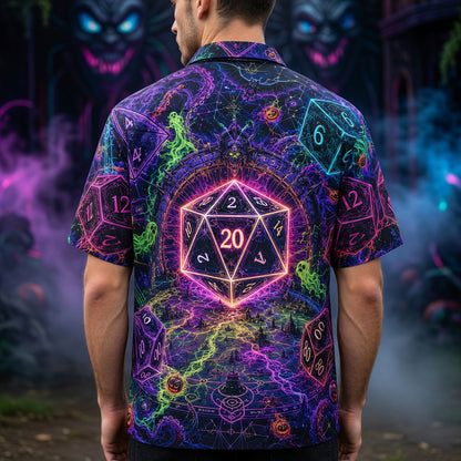 Dice Hawaiian Shirt - Neon Halloween RPG Fantasy