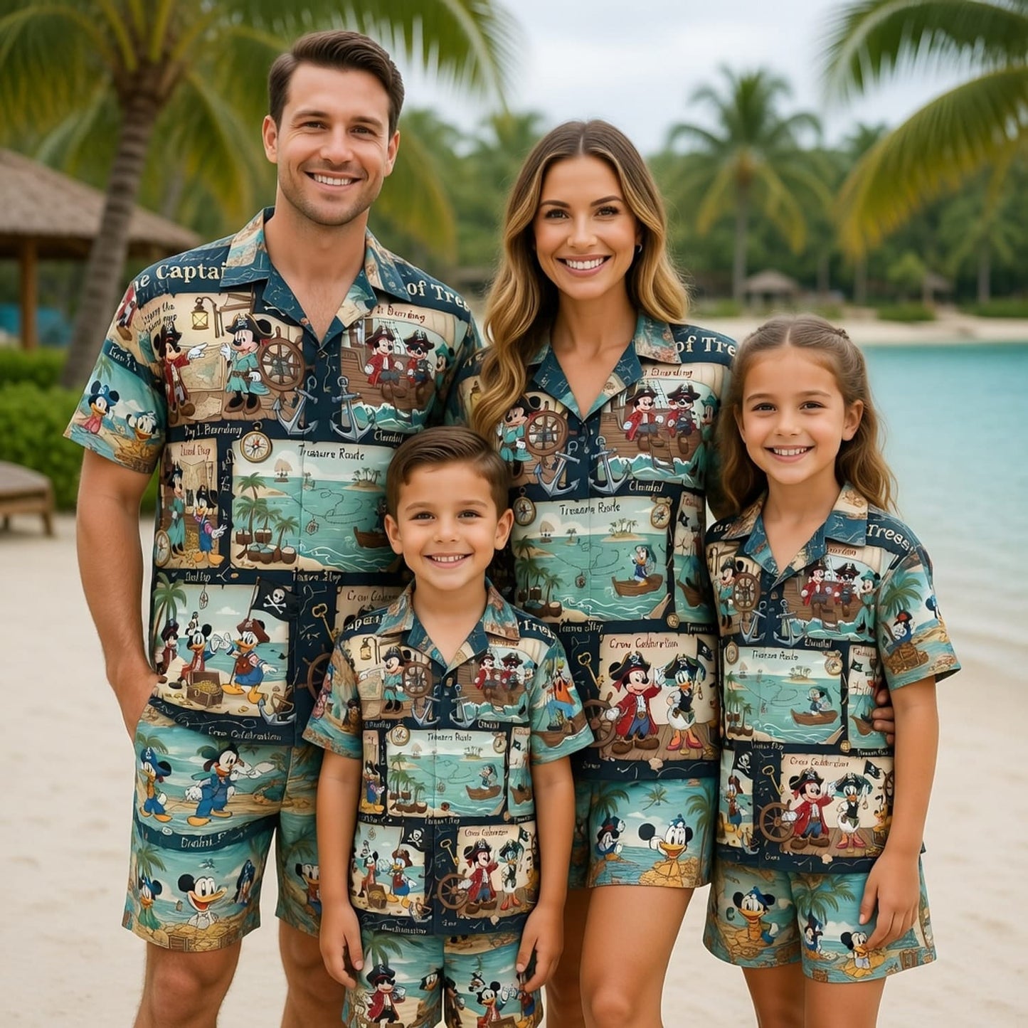 Pirate Mouse Hawaiian Shirt - Treasure Adventure Map
