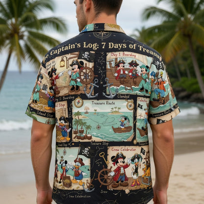 Pirate Mouse Hawaiian Shirt - Treasure Adventure Map