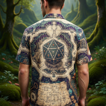 Fantasy Dungeon Map Hawaiian Shirt - RPG Adventure Style