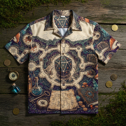 Fantasy Dungeon Map Hawaiian Shirt - RPG Adventure Style