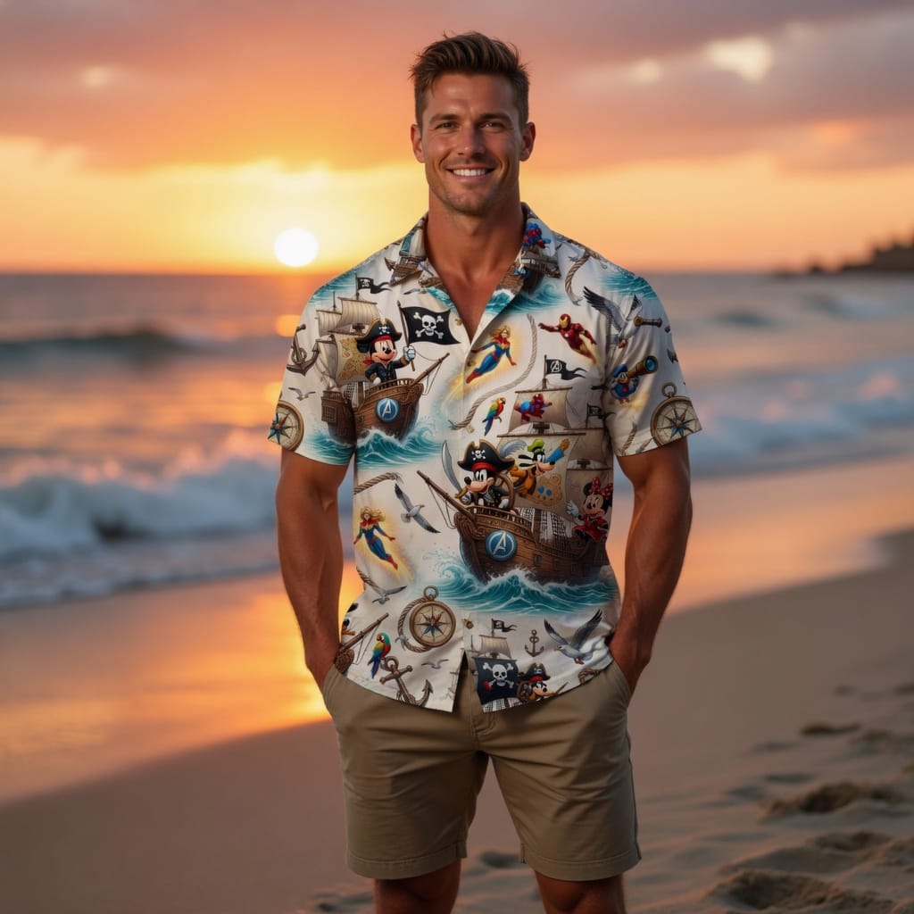 Mouse Pirate Premium Hawaiian Shirt - Men's
