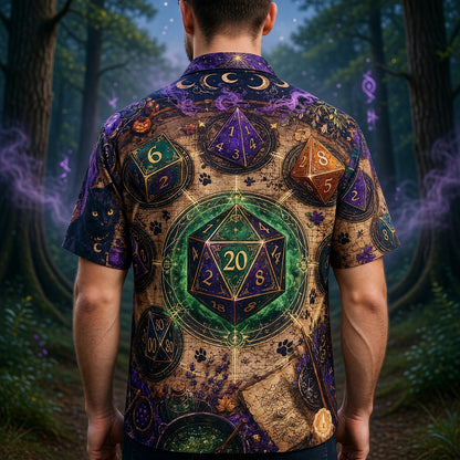 Mystic Dice Hawaiian Shirt - Witchy RPG Fantasy Apparel